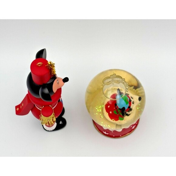 Walt Disney Mickey Mouse 2009 JCPenney Mini Snowglobe + 2008 Hallmark Nutcracker - Picture 4 of 11